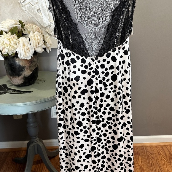 Anthropologie Vintage Y2K Inspired Dalmatian Print Slip Dress Size Medium - Picture 11 of 16